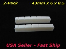 2x 43mm Slotted Bone Nut Flat For Many Gibson Martin Epiphone  Similar Guitar