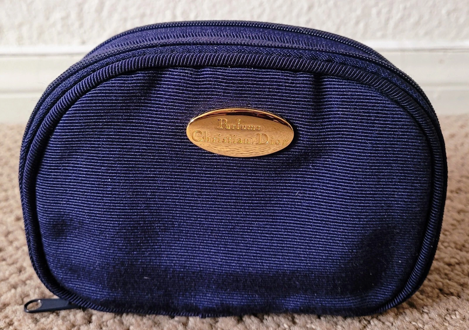 AUTHENTIQUE TOILE CHRÉTIENNE DIOR COSMÉTIQUE/SAC DE VOYAGE/SAC DE POCHE BLEU D'OCCASION