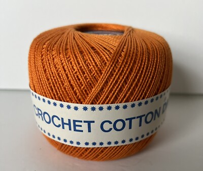 DMC Brilliant Crochet Cotton Yarn #8727 Orange New One Ball