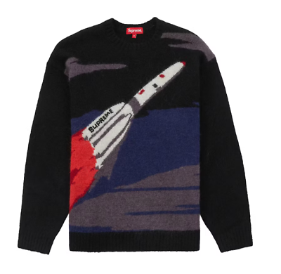 Supreme Rocket Sweater Black Large Large Mohair Knit NEW Supreme Rocket Sweater Black Large Large Mohair Knit NEW