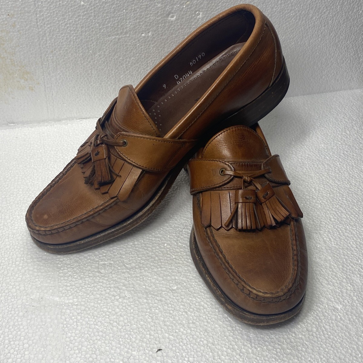Allen Edmonds Maxfield Tassel Brown Leather Loafers slip ons size 9 D Allen Edmonds Loafer - Etsy main image 2