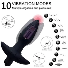 10 Speed Vibrating Silicone Anal Play Butt Plug Vibe Vibrator Anal Play Sex Toys