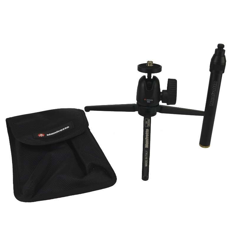 Manfrotto Tischstativ Kit mit Kugelkopf, Verlängerung und Tasche Belastung 2 kg