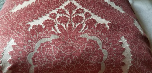 Brunschwig & Fils Borgogni Damask On Velvet Cut Velvet Custom Pillow Cover - Picture 5 of 9
