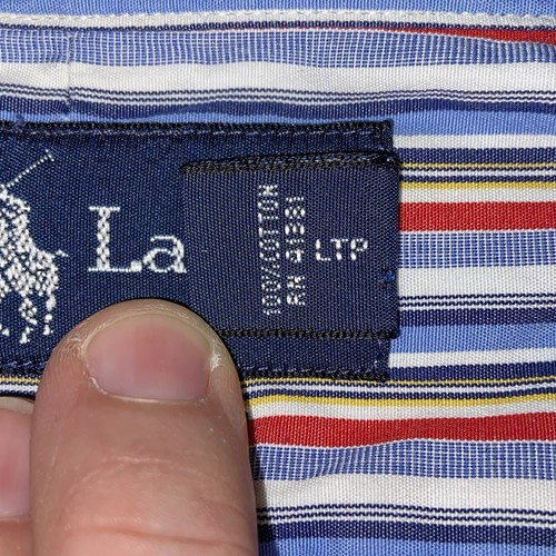 Ralph Lauren Men Dress Shirt L|16 1/2 ClassicFit Striped Embroidered Pony Career - Picture 6 of 6