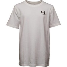 Under Armour Junior Boys Charged Cotton White Top New (Sizes From 6-20 Yrs)