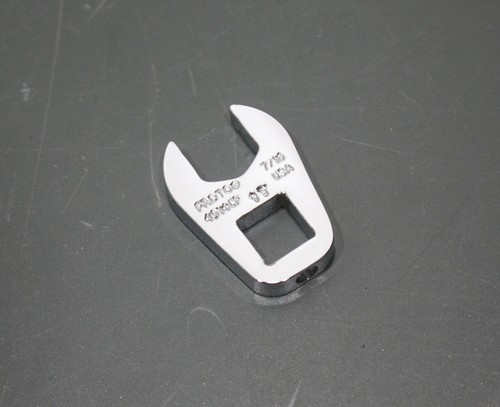 Proto Crowfoot Socket Wrench J4914CF, 7/16" Open End, 3/8" Drive, Steel, Chrome - Picture 3 of 6