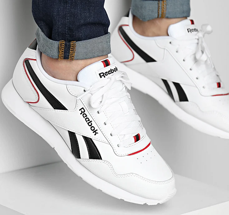 Reebok Shoes Royal Glide White/Black/Red UK 7.5 to 13 eBay