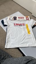 Levi Boy's Short Sleeve Logo Cotton Blend Crew Neck T-Shirt Set, 2 Pack 5/6