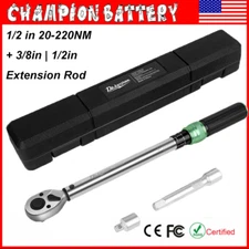 Torque Wrench 1/2-in Drive Click Torque Wrench 15-162ft.lb/20-220n.m Adjustable