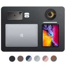 Leather Desk Mat 24" x 17" Desk Protector Mat PU Leather Desk Pad Small Desk ...