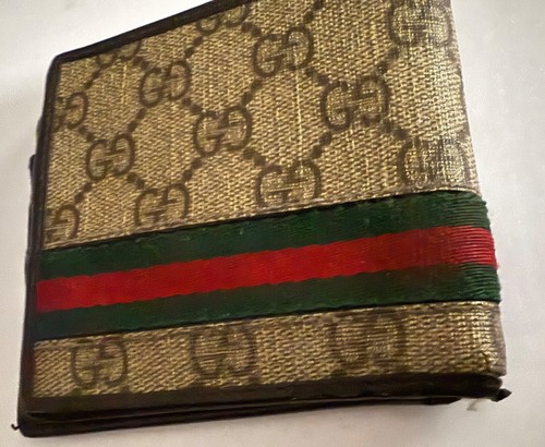 GUCCI GG Supreme Canvas & Leather Bi-Fold Brown Wallet Made in Italy AUTHENTIC - Picture 6 of 11