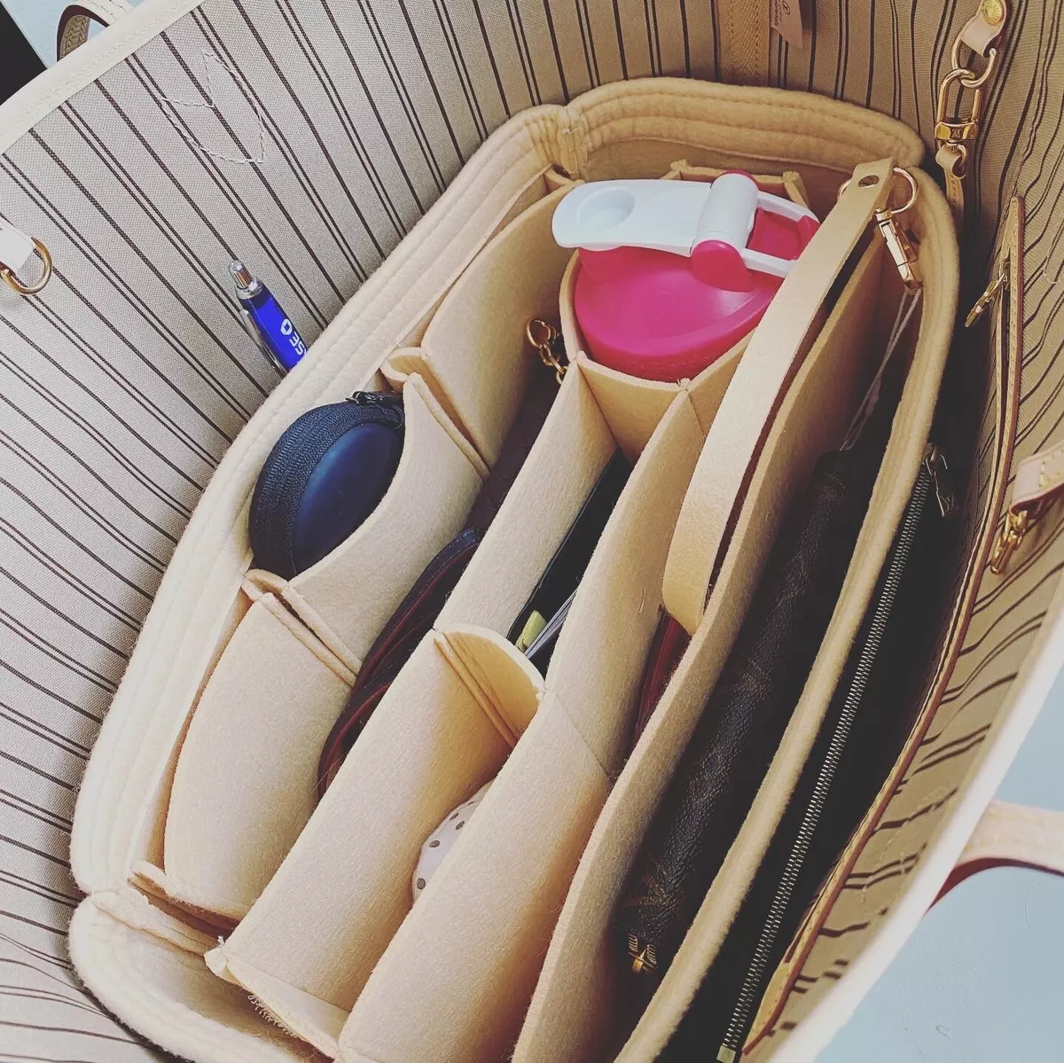 For [Neverfull GM] Insert Organizer Liner (Style B) Beige