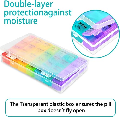 XL Pill Case for Fish Oils - 29 Days Organizer with 32 Compartments - Picture 7 of 10