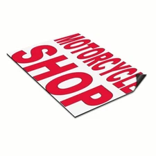 Car Magnet Set of 2 Motorcycle Shop Red Auto Car Repair Shop Industrial Sign