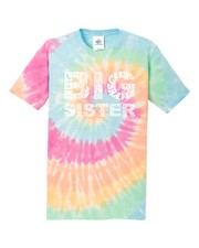 Big Sister Typography Youth Tie Dye T-Shirt Birthday Gift Idea