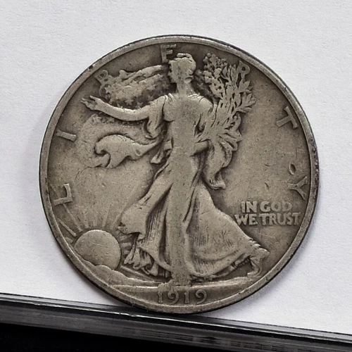 1919 Liberty Walking Half Dollar - Fine Details, Old Clean w/ Nick (#56997-J)