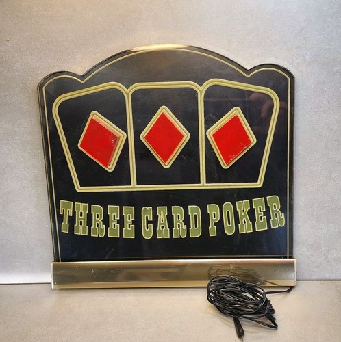 Vintage Las Vegas Casino Three Card Poker Table Display Sign