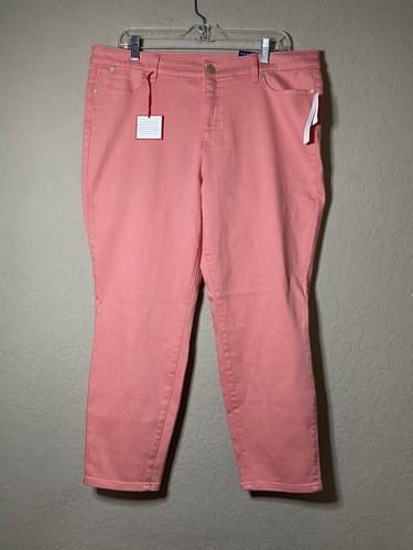 NWT Talbots Flawless Slim Ankle Jeans Stretch Orange Coral Size Petites 16 - Picture 3 of 12