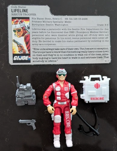 GI JOE Lifeline, 100% Complete, 1986 Vintage Hasbro