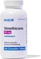 Major Simethicone 80mg 100 Chew Tabs Gas Relief – Free Shipping