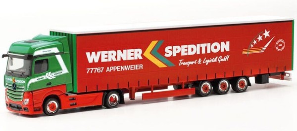 Herpa, MERCEDES-BENZ Actros 4X2 Mit AnhäNger 3 Achsen Werner., 1/87, HER317214-image