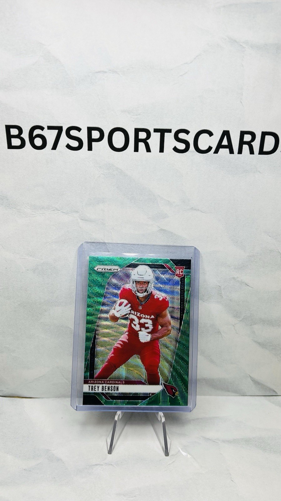 2024 Panini Prizm - Rookies Trey Benson #392 Green Wave Prizm (RC)