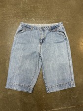 Vintage Bill Blass Shorts Womens 10 33W Denim Blue Bermuda Button Front Pockets