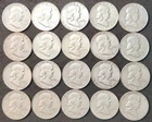 Ben Franklin Silver Half Dollar - Full Roll of 20, 1960's - F-38OF