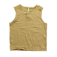 Rylee + Cru Camel Stripe Jersey Button Tank Top Size 4-5Y Girls Summer Shirt