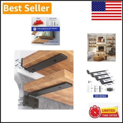 Sturdy 10 Inch Floating Shelf Brackets, 12 Pack - Supports 160 lb, Versatile Use