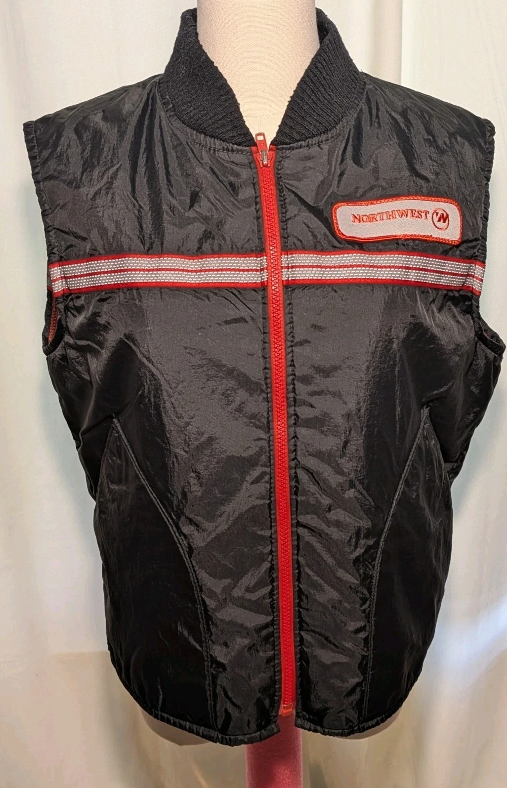 Vintage Disney Cintas Northwest Airlines Uniform Vest Insulated Gray Medium