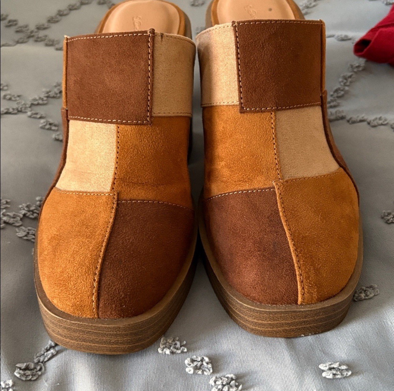 Brown Patchwork Clogs 7.5 - image 2