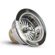 Heavy Duty Kitchen Sink Drain Assembly 3-1/2 Inch Stainless Steel Strainer Ba...