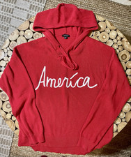 VENUS Large Red America Cotton Knit Summe Hoo...