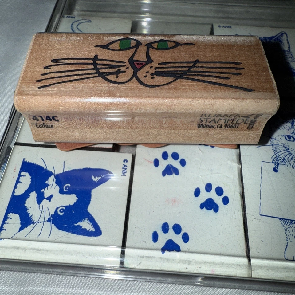 Estampillas de goma de gato de colección de los años 80/90 maestro artista tema gatitos mixtos Foto 4 de 4