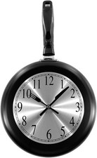 Wall Clock, 10 inch Metal Frying Pan Kitchen Wall Clock Home Decor - Kitchen