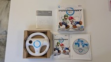 Mario Kart Wii Nintendo Original Box w Manual, Wii Wheel Docs. Tested. Works.