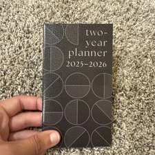 2025-2026 Two Year Pocket Planner- Slate with circles (64 Pages, 3.3”X 6”)- NEW