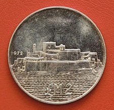 MALTA 2 POUNDS 1972 UNC SILVER COIN 20 g.0.987 Silver 0.6347oz Fort San Angelo
