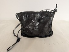 Vintage Whiting and Davis Small Black Mesh Purse Evening Bag Handbag