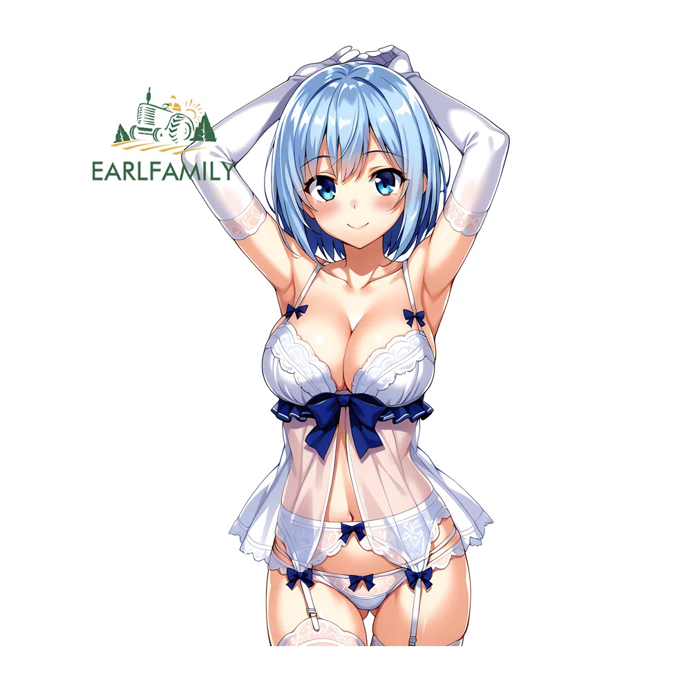 EARLFAMILY 5.1'' Lace Bikini Girl Car Sticker Sexy Chest Host Accessories Decal thumbnail 2