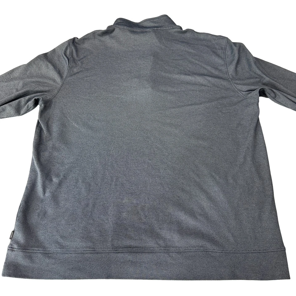 Calvin Klein 衬衫男式 XXL 码蓝色 1/4 拉链长袖棉混纺极简主义 — 第 3/4 张图片