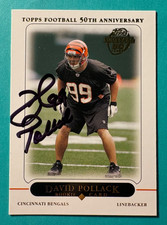 SIGNED DAVID POLLACK 2005 TOPPS ROOKIE  AUTOGRAPHED FOOTBALL CARD - BENGALS. rookie card picture