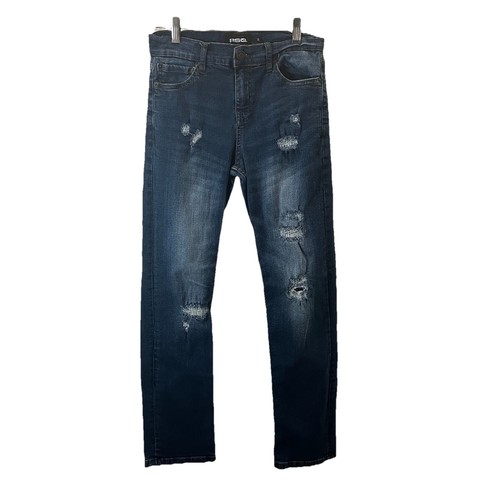 RSQ Slim Dark Wash Distressed Jeans Boys Youth Size 14
