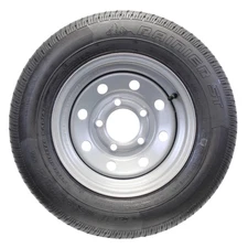 Trailer Tire Rim ST145/R12 145/R12 Radial Load E 5 Lug Silver Modular Wheel