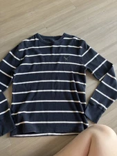 Blue Striped American Eagle Long Sleeve Size Medium Women’s Shirt Y2K