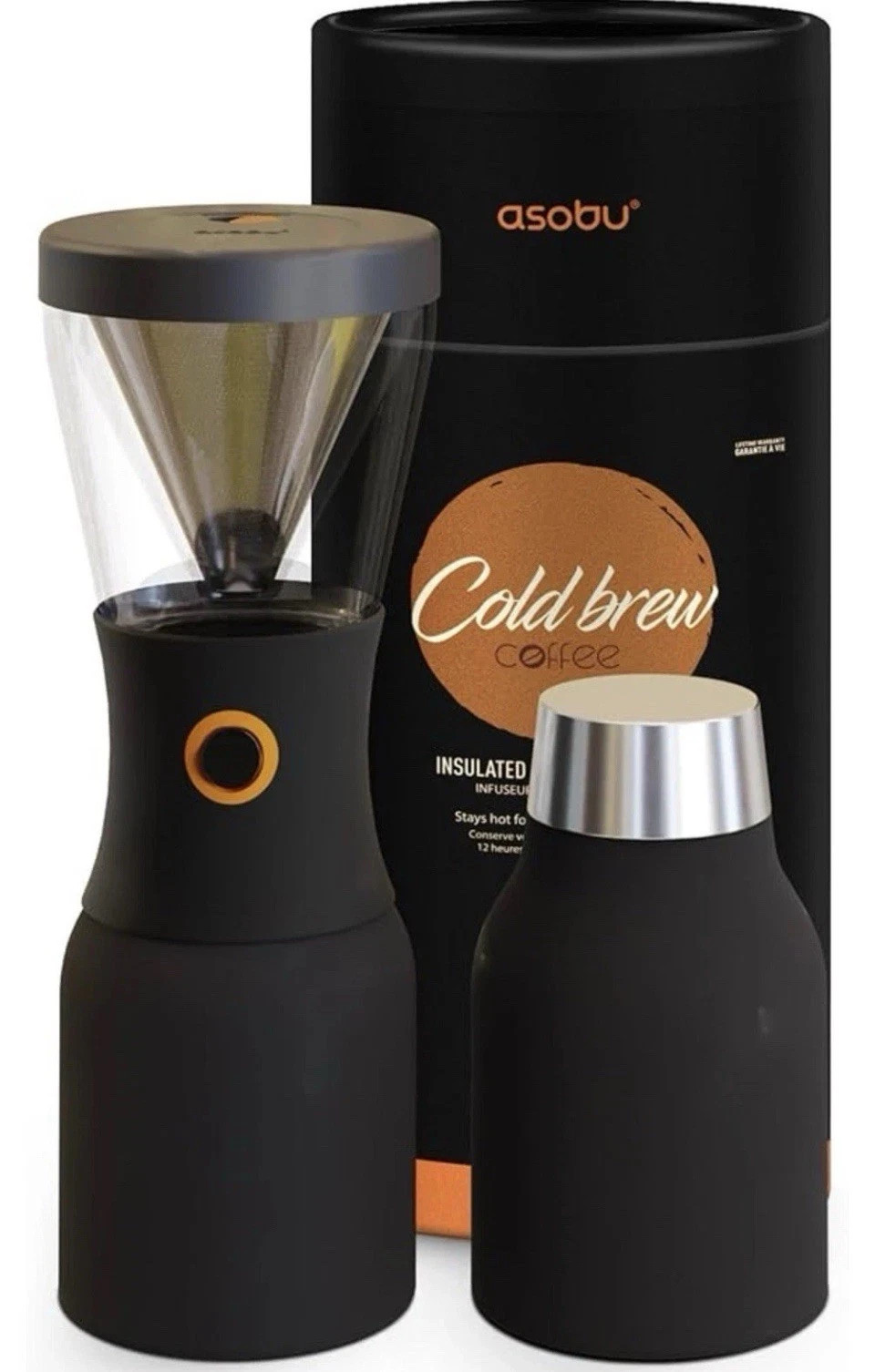 Asobu Cold Brew Coffee Insulated Portable Brewer, 34oz/1L - New/Never Used/Boxed