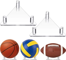 2 Pcs Acrylic Trianle Ball Stand Display Sports Ball Storage Rack for Basketball