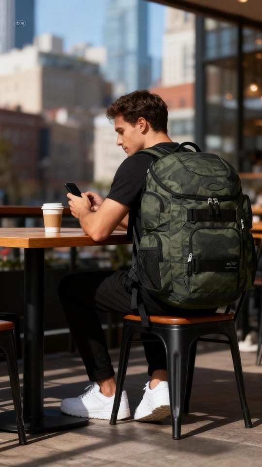 Mochila Oakley Fregadero de Cocina Camuflada | Estilo Táctico Militar, Resistente, Laptop Foto 3 de 4